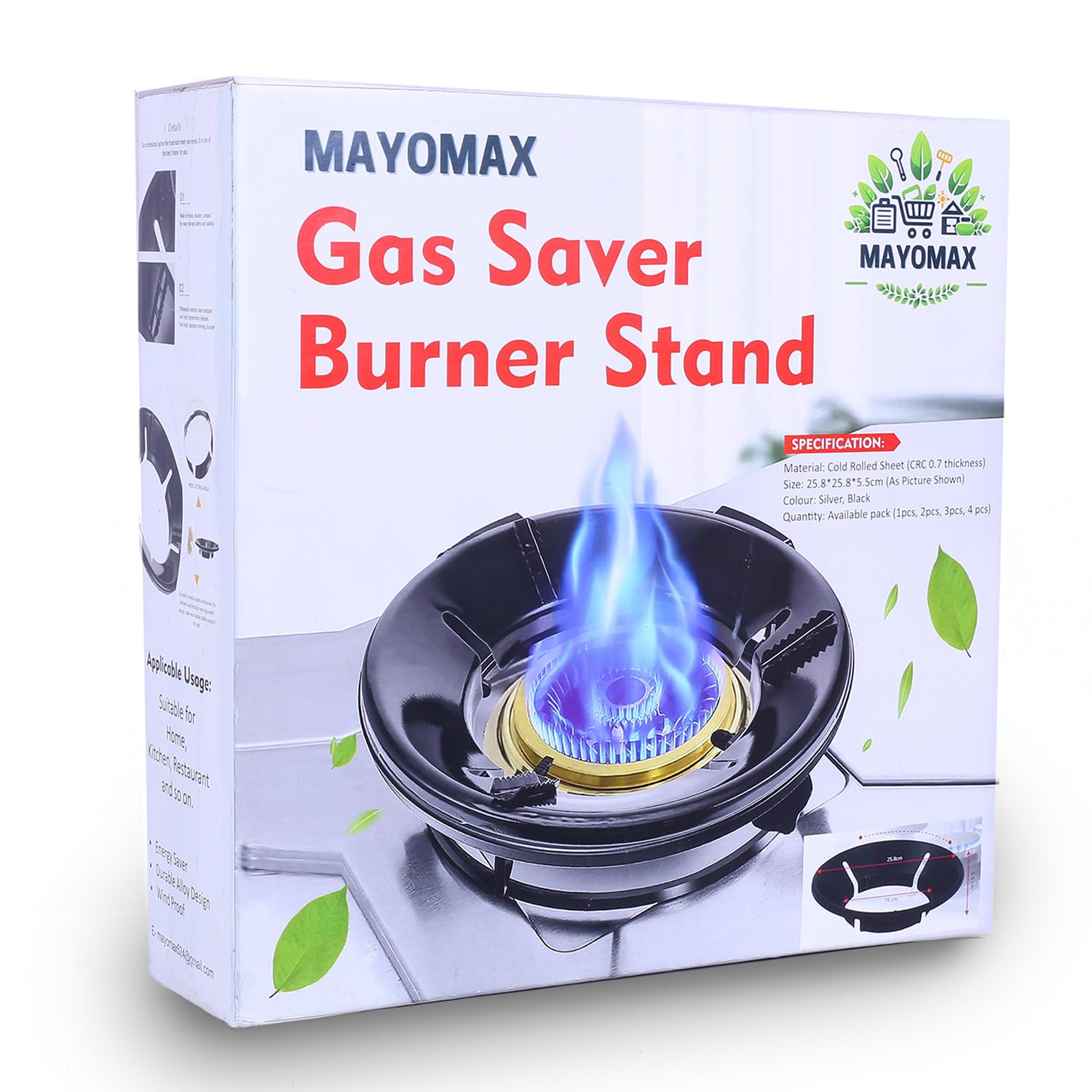 MAYOMAX Premium Gas Saver Burner Stand Gas Chula Burner Gas Saver Stand Jali Ring Fire & Windproof Energy Saving Gas stove stand, Gas Chula Support Stand 4 Legs Supported For Indian Gas (pack of 1) (B0DCBTL2LJ) Amazon Price History, Amazon Price Tracker