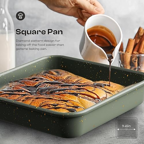 Miniatura 6 de Juego de 12 piezas para hornear antiadherente, juegos de utensilios para hornear no tóxicos con bandeja para hornear, molde para tartas, molde