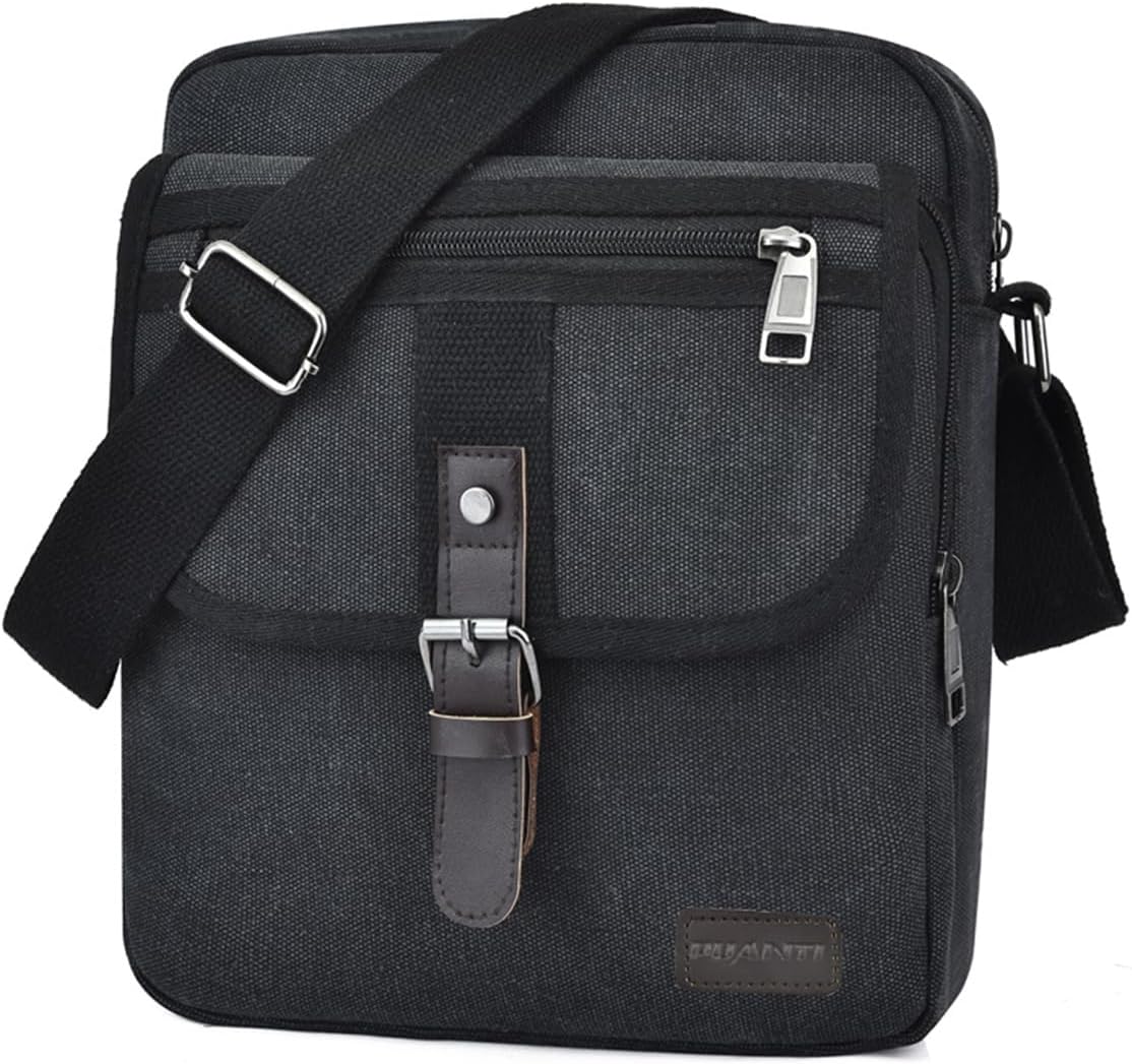 Men and Women's Messenger Bags Anti Theft Crossbody Bag Canvas Purse Sling Bag With Multi Pocketsfor Work School Travel