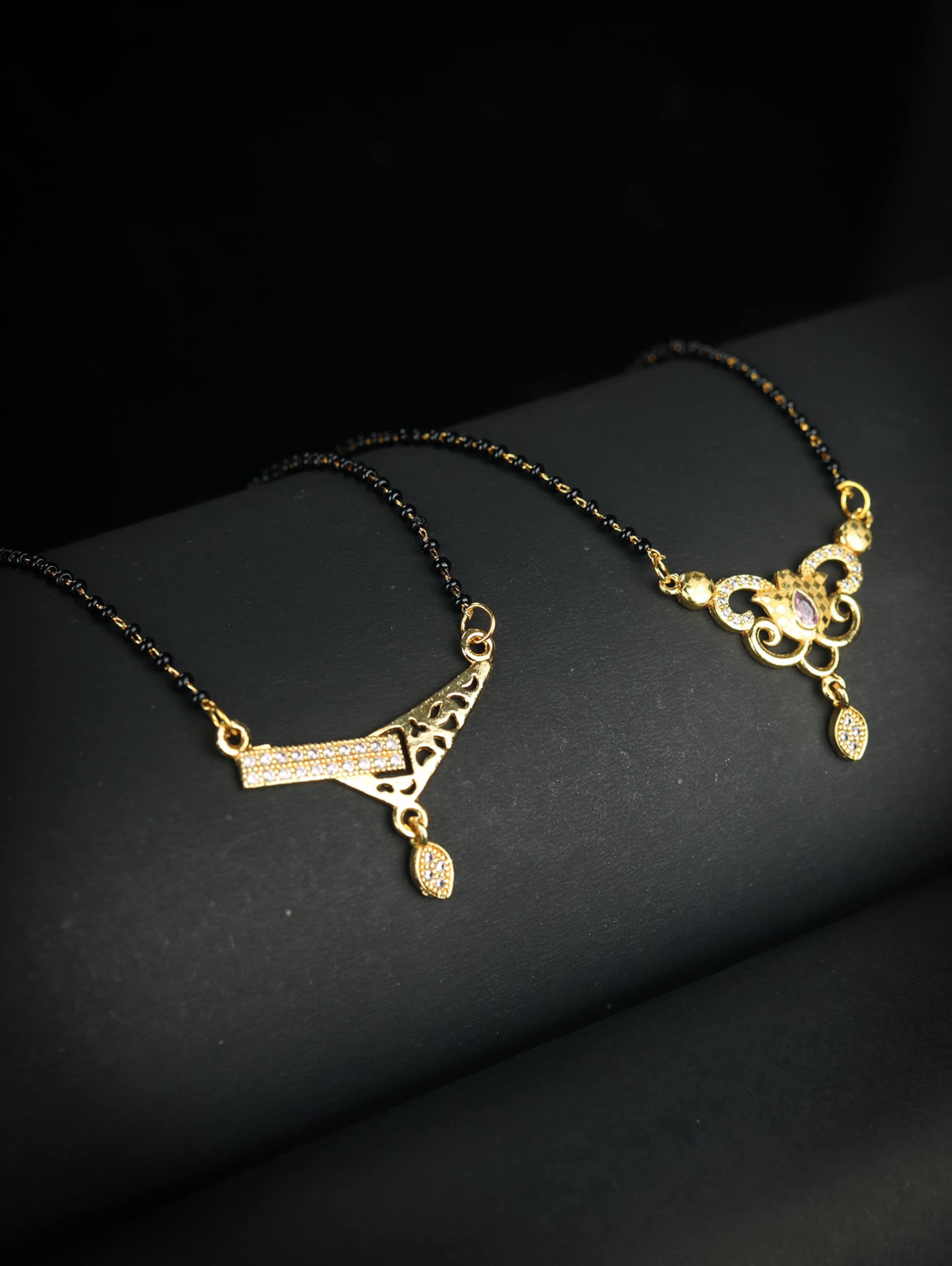 Set of 2 American Diamond Plated Mangalsutra