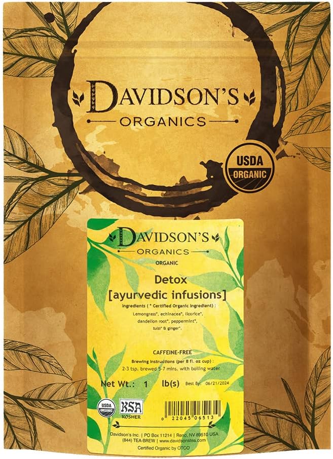 Davidson's Organics, Ayurvedic Infusions, Detox, Loose Leaf Tea, 16-Ounce Bag