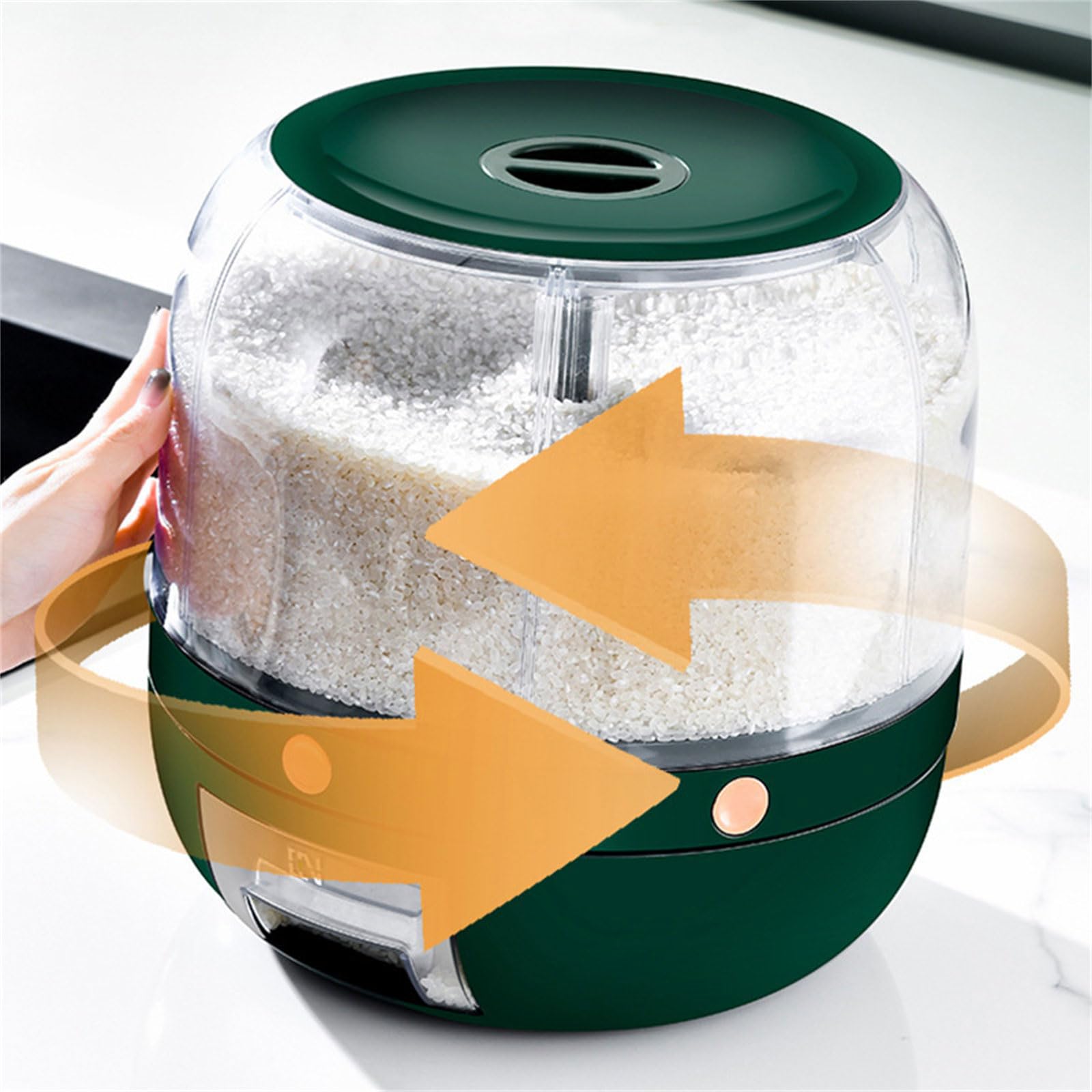 Contenitore per cereali secchi con 6 scomparti, girevole a 360 gradi, per la cucina, per cereali secchi