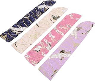 LABRIMP Handheld Folding Fan Sleeve 4pcs Fan Bag Chinese Fan Handheld Fan Foldaway Fan Hand Fan Bag Hand Fan Cases Hand Fan Cover China Silk Cloth Brocade Hand Fan Holder