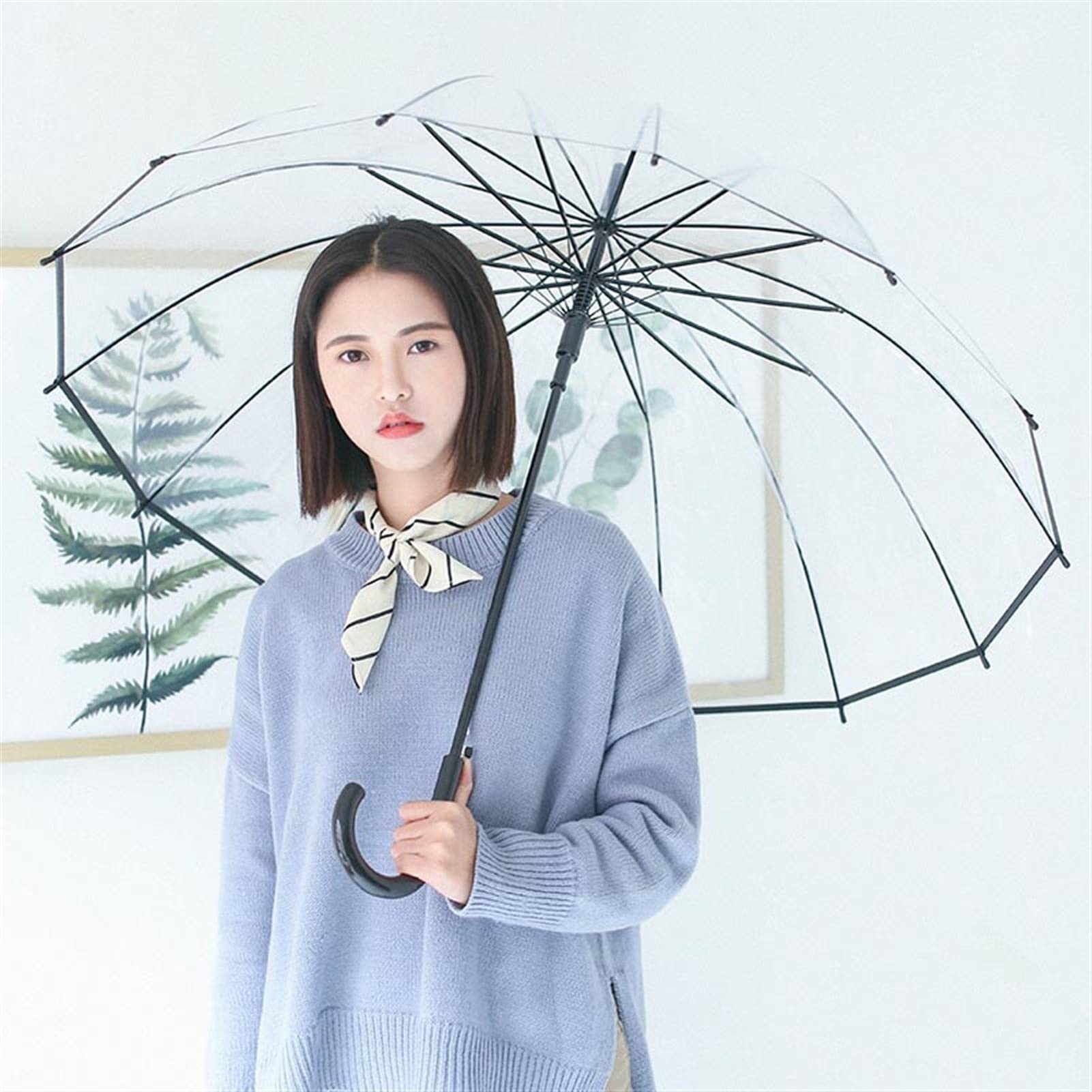 Parasol dziecięcy parasol przezroczysty długi uchwyt parasol moda męska i damska automatyczny kreatywny przezroczysty parasol Umbrela