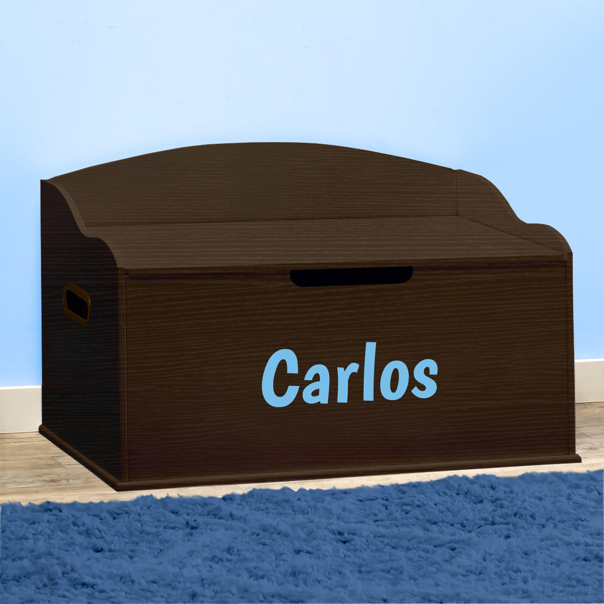 DIBSIES Personalized Creative Wonders Toy Box, Signature Series for Boys, 30 x 19.25 x 18 inches, Soft-Close Lid (Espresso)