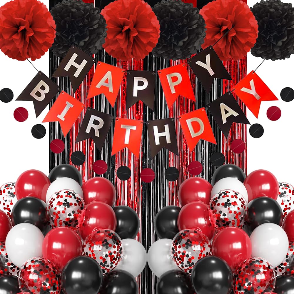 Geburtstagsdeko Blaugrün Blue, Kindergeburtstag Deko Mädchen Junge, Geburtstag Party Deko Teal Blue Gold Luftballons, Happy Birthday Banner, Pompons für Männer Frauen Geburtstag Party Dekoration