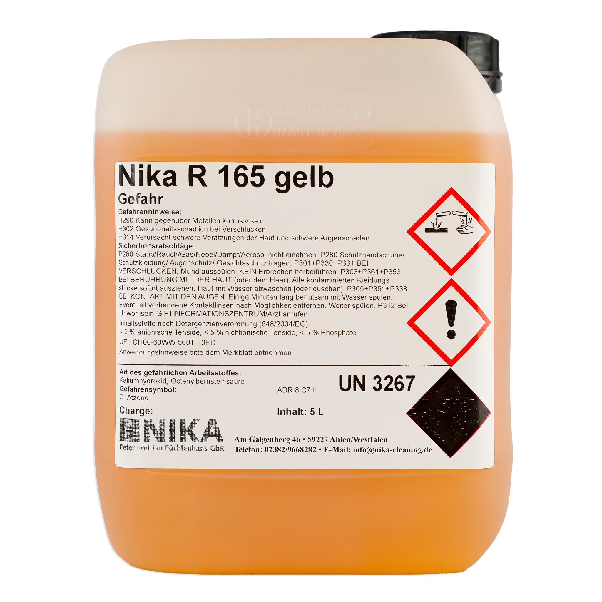 NIKA R165 Maschinen-Pfleger speziell für Geschirrspüler - löst Fette und Ablagerungen, vernichtet unangenehme Gerüche - 5.000ml / 5 Liter Inhalt für bis zu 20 Anwendungen