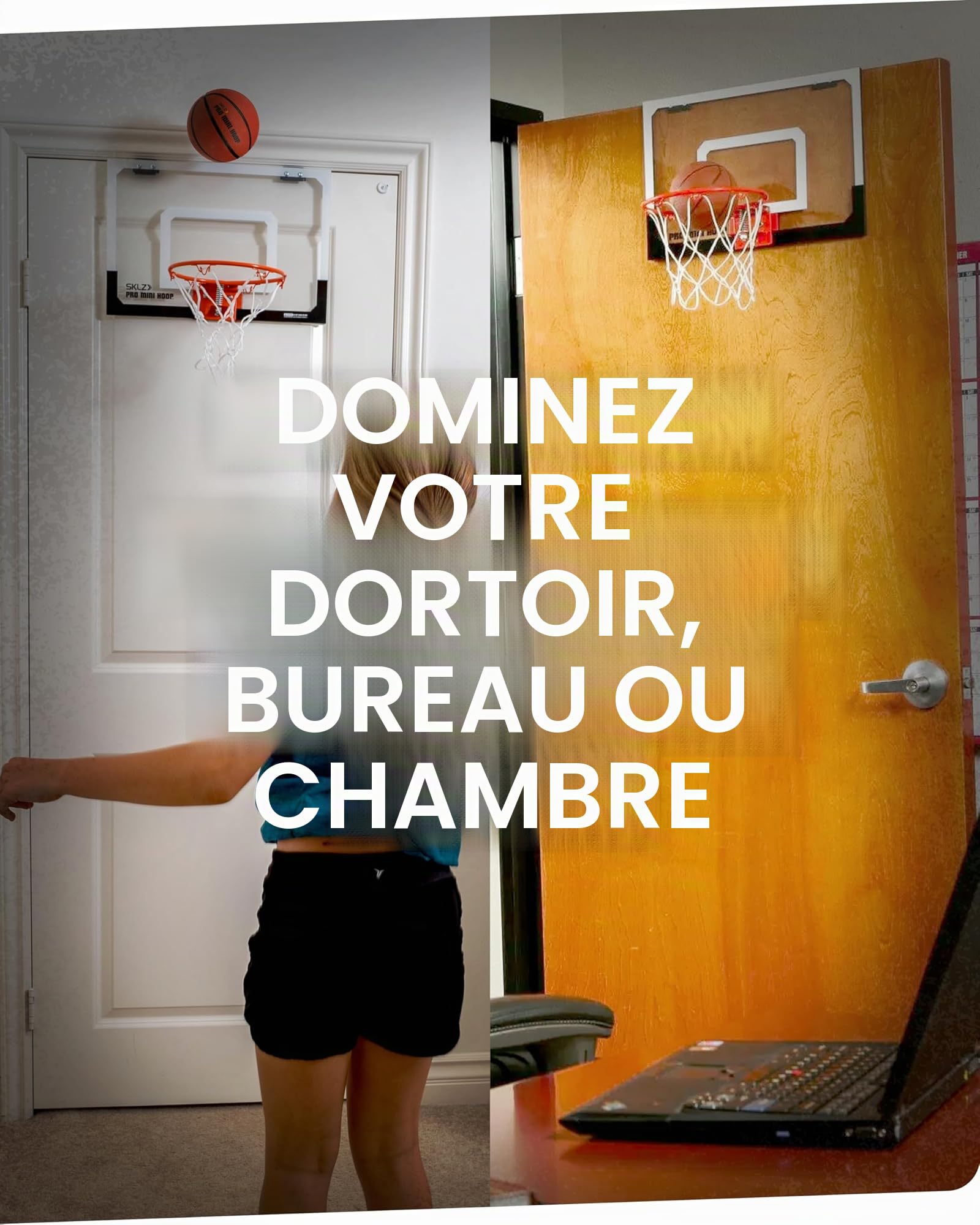 SKLZ Pro Mini Hoop - Ensemble de Basketball avec Panneau Antichoc