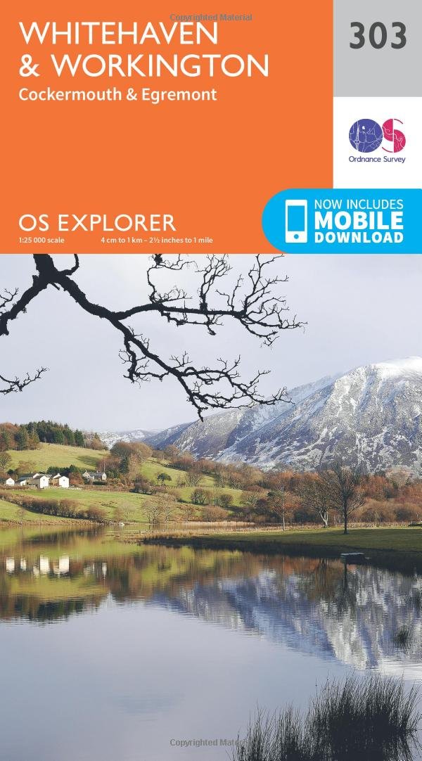Ordnance Survey Unisex Orange Explorer 303 Whitehaven & Workington Map With Digital Version
