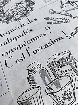 No.7 フランス お肉屋さんの包装紙 両面加工紙 Amazon | フランスの新聞紙風プリント お花やプレゼント,ギフト