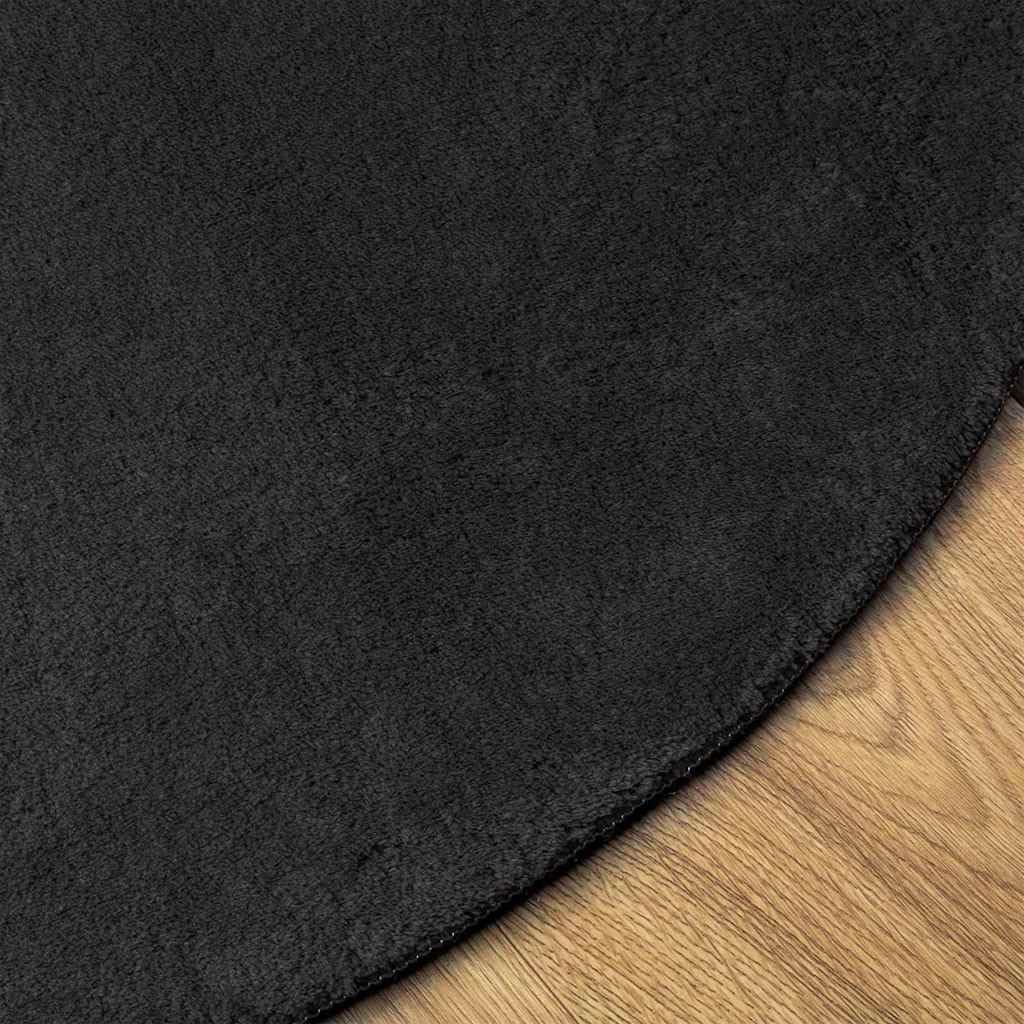 HUARTE Tapis ovale 160 x 230 cm - Tapis de salon moderne en polyester résistant - Antidérapant et facile d'entretien - Pour couloir et salon - Noir
