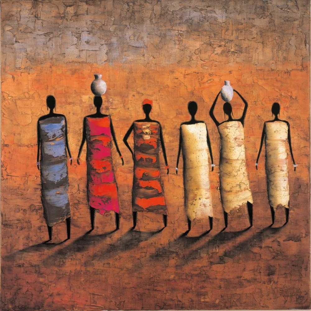 Feeling at home KUNSTDRUCK auf MATTE PAPIER 220gr Die Sammler Rauscher Michel - Figurativ quadrat Poster Orangebraun Bild auf Papier cm_68_X_68