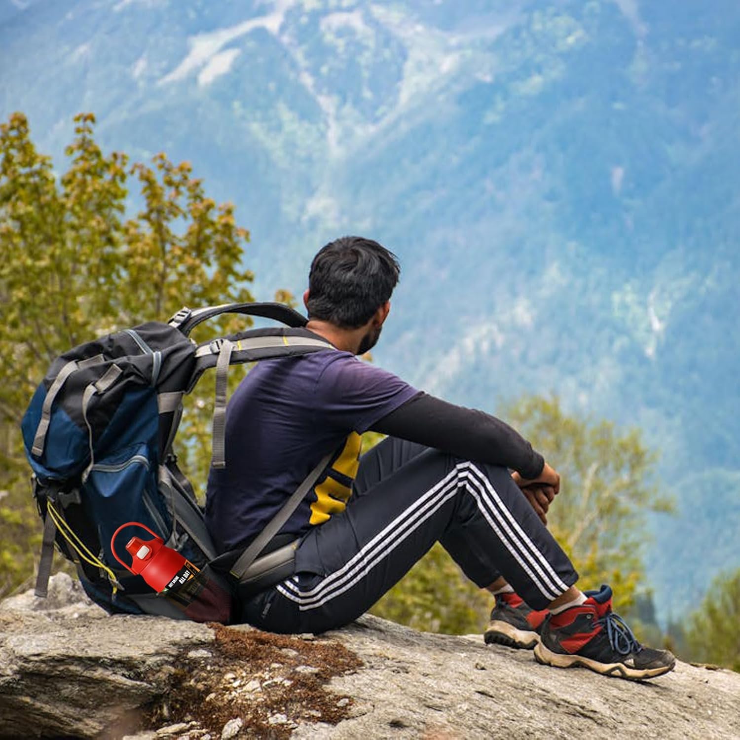 50oz /1500ml Insulated Water Bottle With Straw and Leakproof Lid, BPA Free Stainless Steel Wide Mouth Sports Water Bottle Cup With Portable Handle Double Wall Vacuum Keep Cold and Hot (rot)