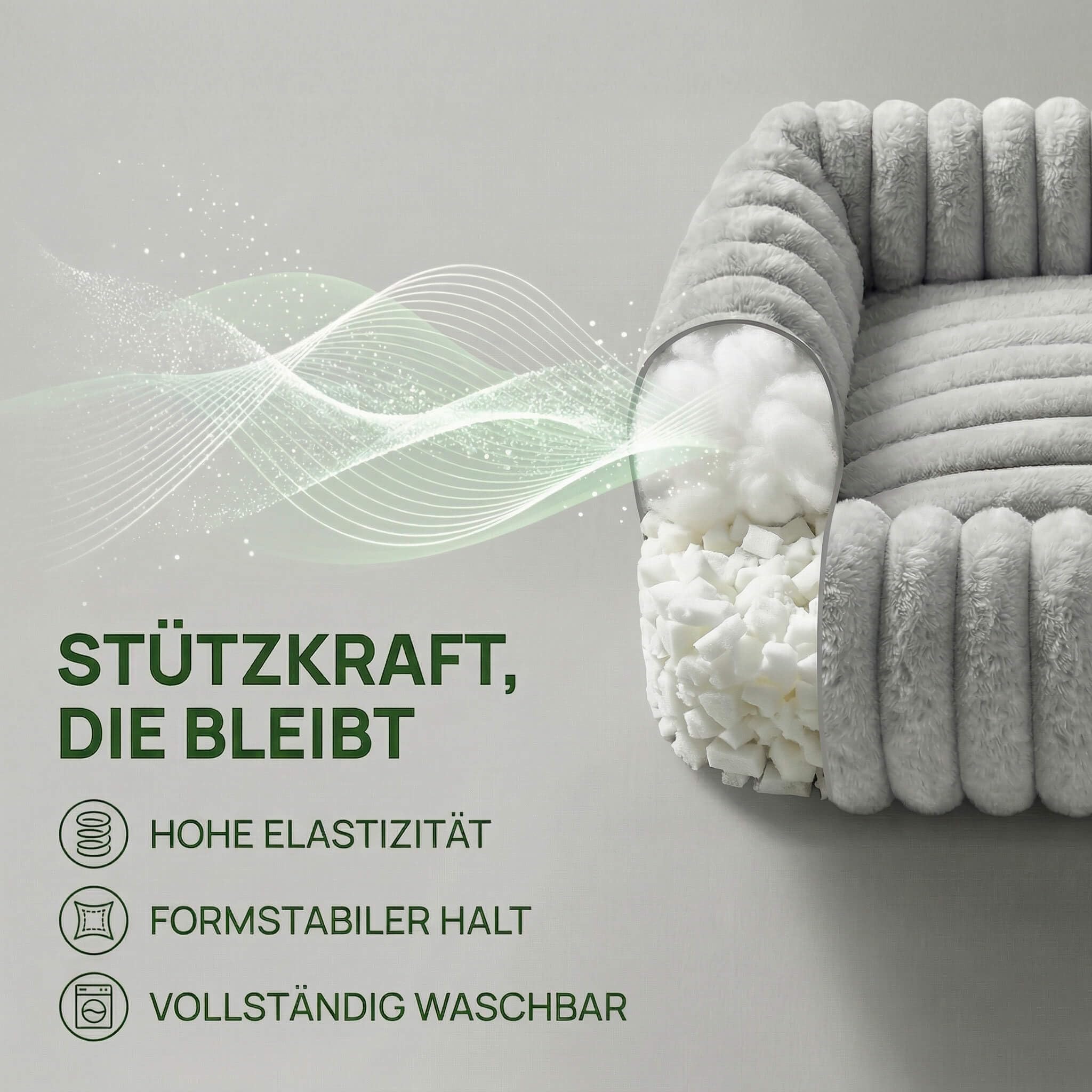 Hundebett kleine Hunde & Katzenbett, Grau, S 50x48x15 cm
