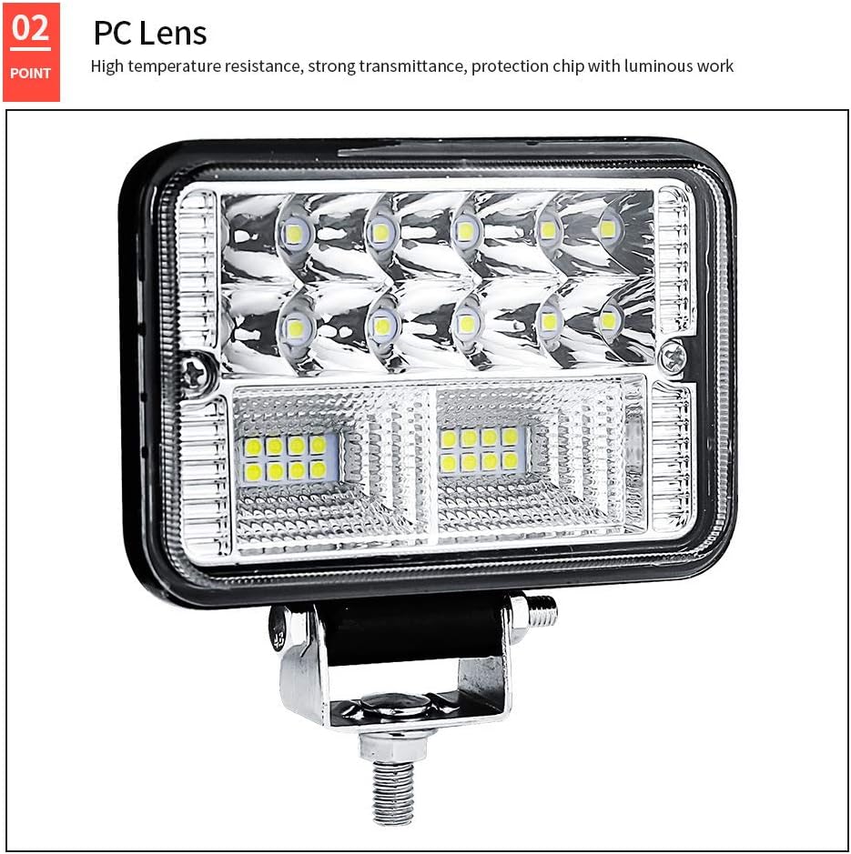 4 Inch Off-Road LED Work Light - AUBEAMTO 2Pcs 24000LM Spot & Flood Combo Beam LED Light Bar Waterproof Led Fog Light for Offroad Truck Tractor Jeep ATV UTV Golf cart Boat,2 Years Warranty