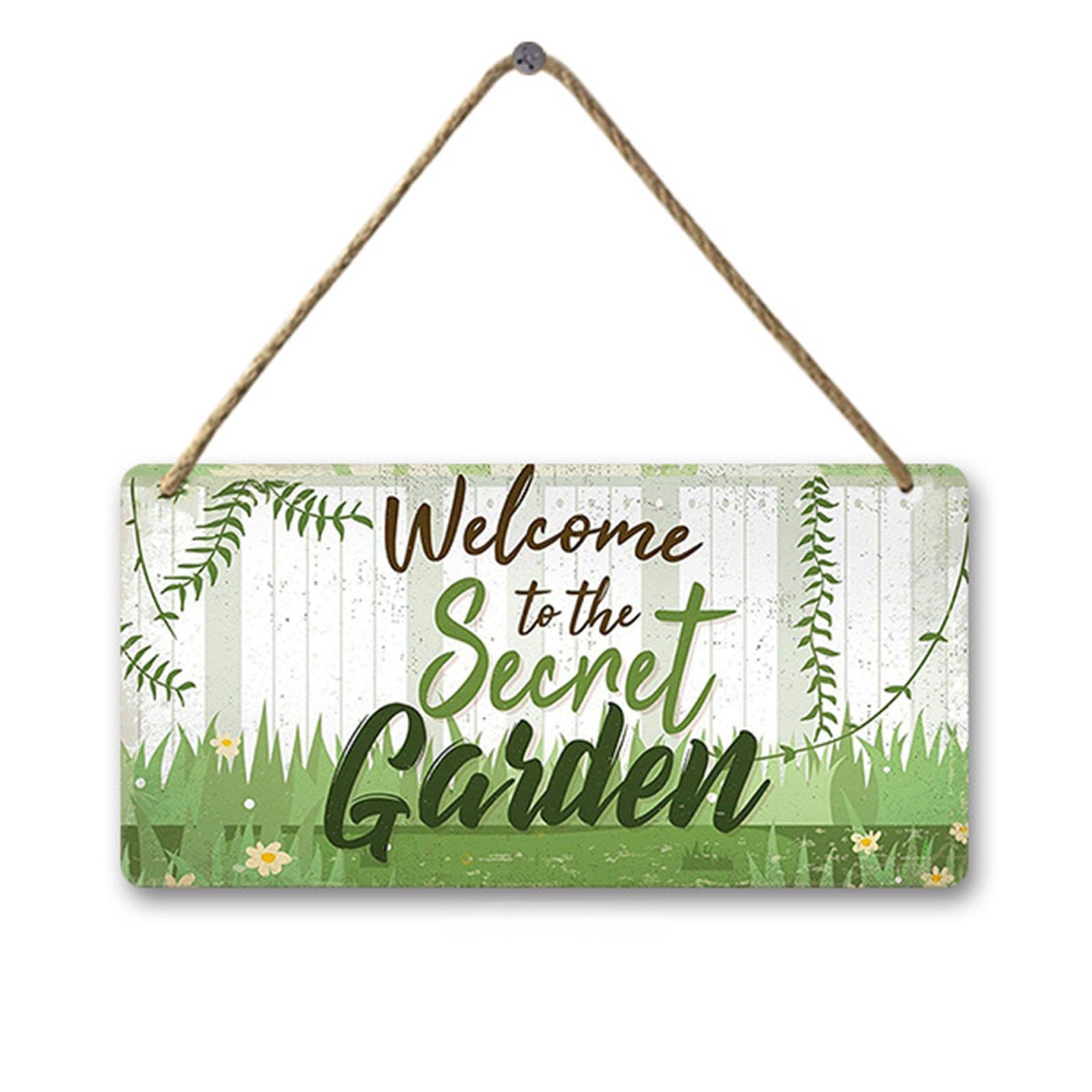 Vgrdtw Women's Gs-9 Garden Signs, Garden Signs And Plaques For Outside, Garden Plaques, Welcome To The Secret Garden Sign, Accessories For Home Decor, Outdoor Wall Decor Gardening Gifts For 4.92X9.84 Inch