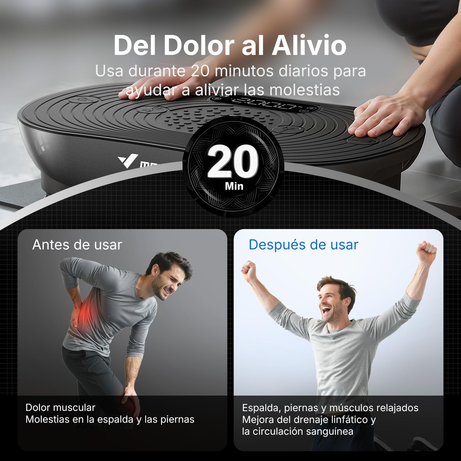 MERACH Plataforma Vibratoria para Entrenamiento Y Modelado, con 99 Niveles De Velocidad, Altavoz Bluetooth Integrado, Pantalla Táctil Led Y Cordones Elásticos
