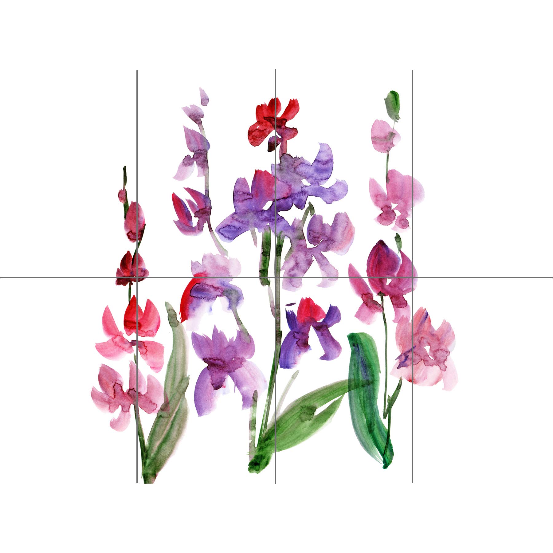 Artery8 Flower Orchid Watercolour XL Giant Panel Poster (8 Sections)