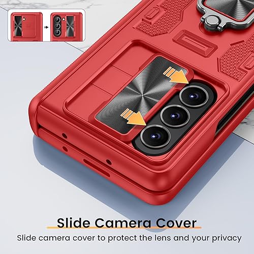 Miniatura 27 de VEGO Funda para Galaxy Z Fold 4 con cubierta de cámara deslizante y funda de protección de bisagra con protector de pantalla Cubierta protectora