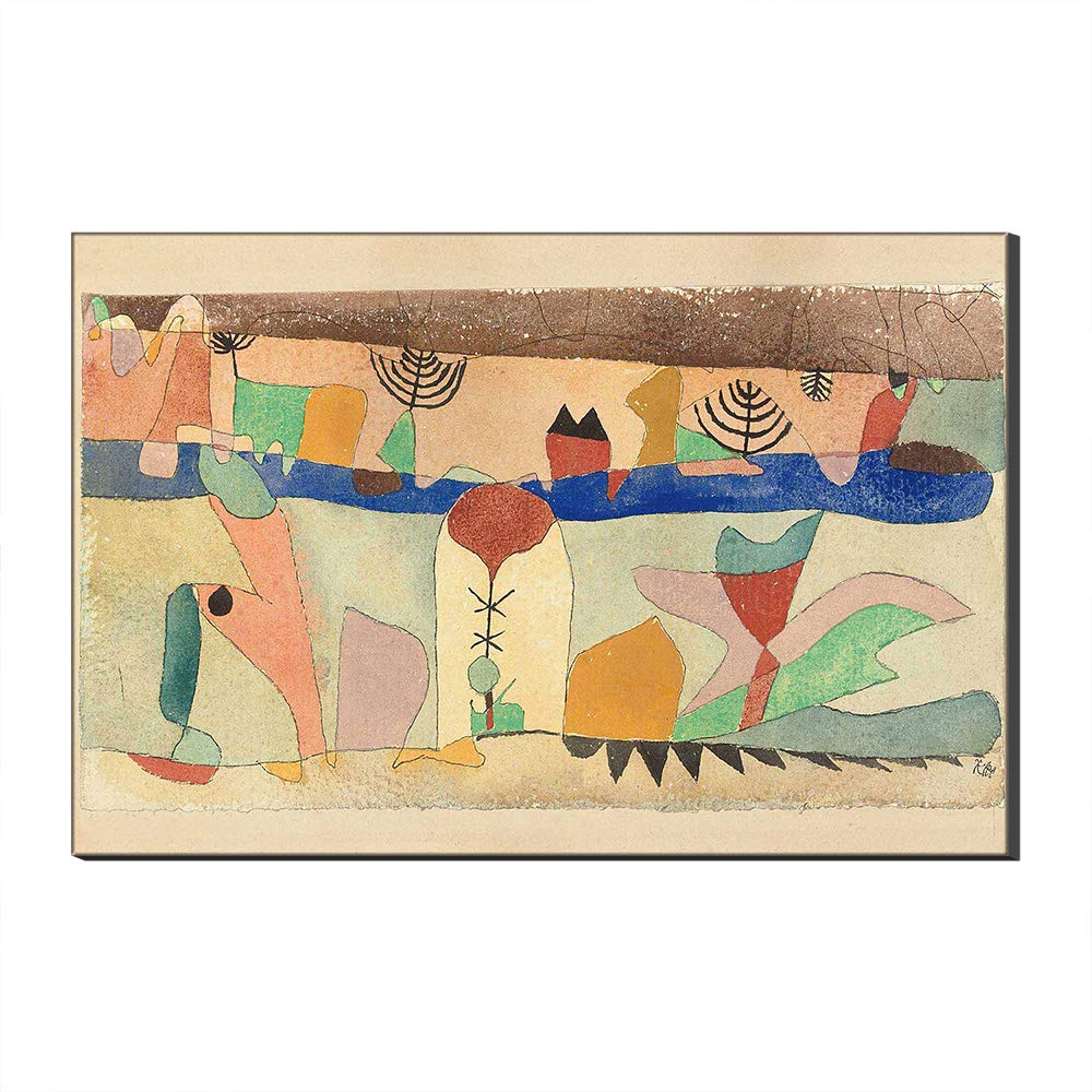 Park Pejzaż Paul Klee Reprodukcje obrazów na płótnie Reprodukcje obrazów na płótnie Wall Giclee na płótnie dekoracje do domu (Z ramą, 40_x_60_cm)