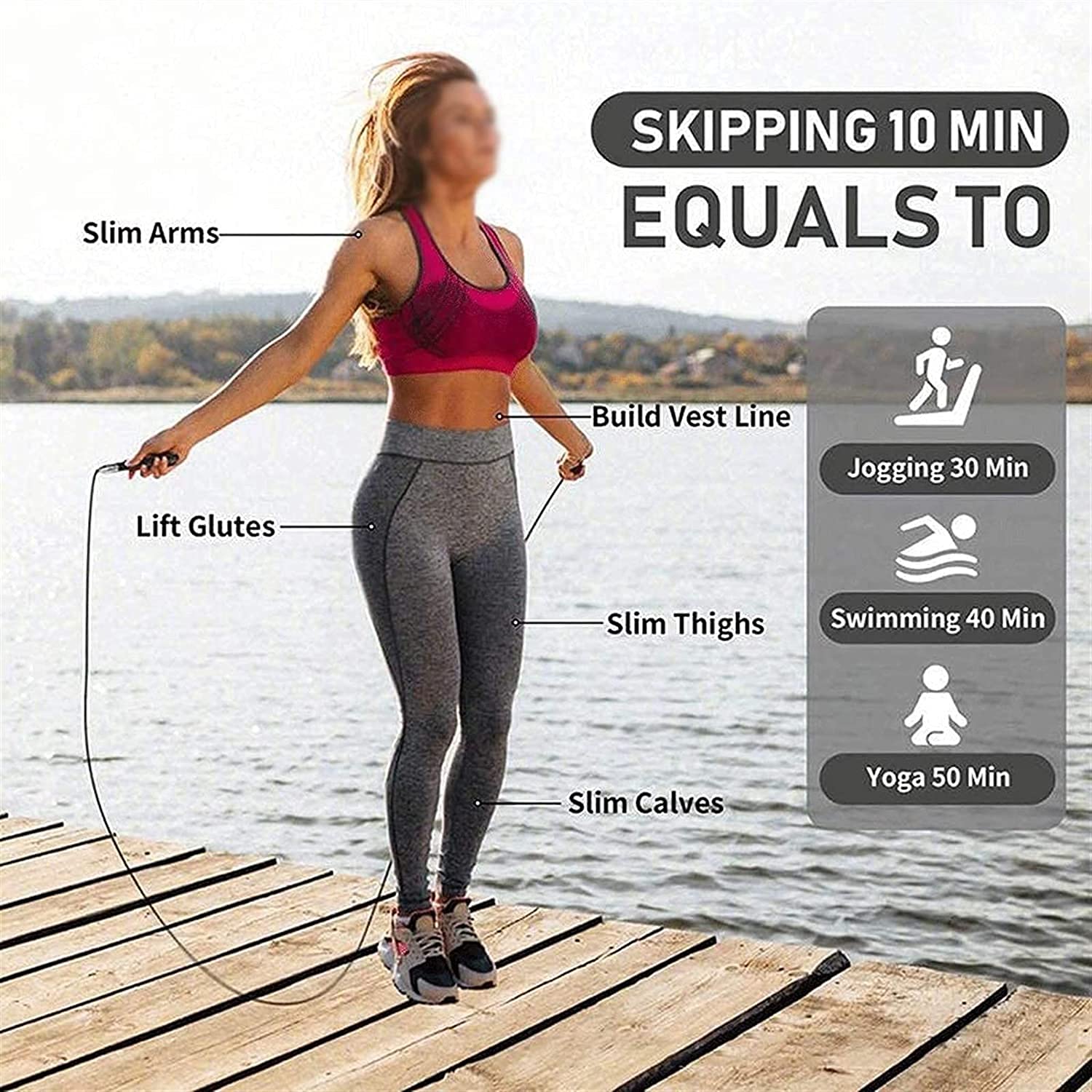 Salto Corda, Corda da Salto ponderata ad Alta velocità - qualità Premium Bangle-Free - Salto Corde for Fitness - Cavo a Corda for Allenamento Fitness, Esercizi Domestici