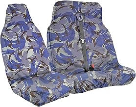 BLUE CAMOUFLAGE Camo Van Seat Covers - Single + Double