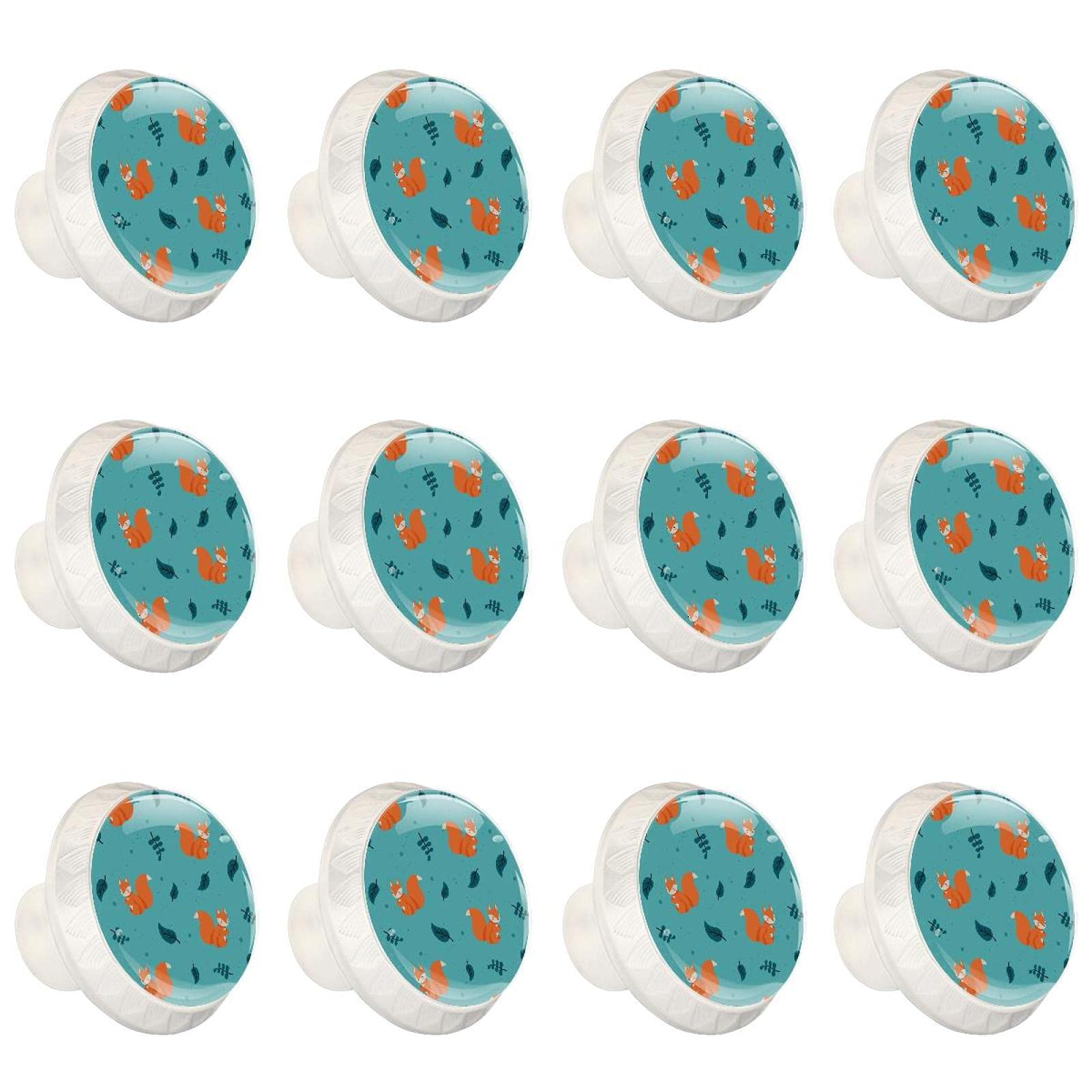 Poignée de tiroir avec boutons ronds décoratifs renard lot de 12