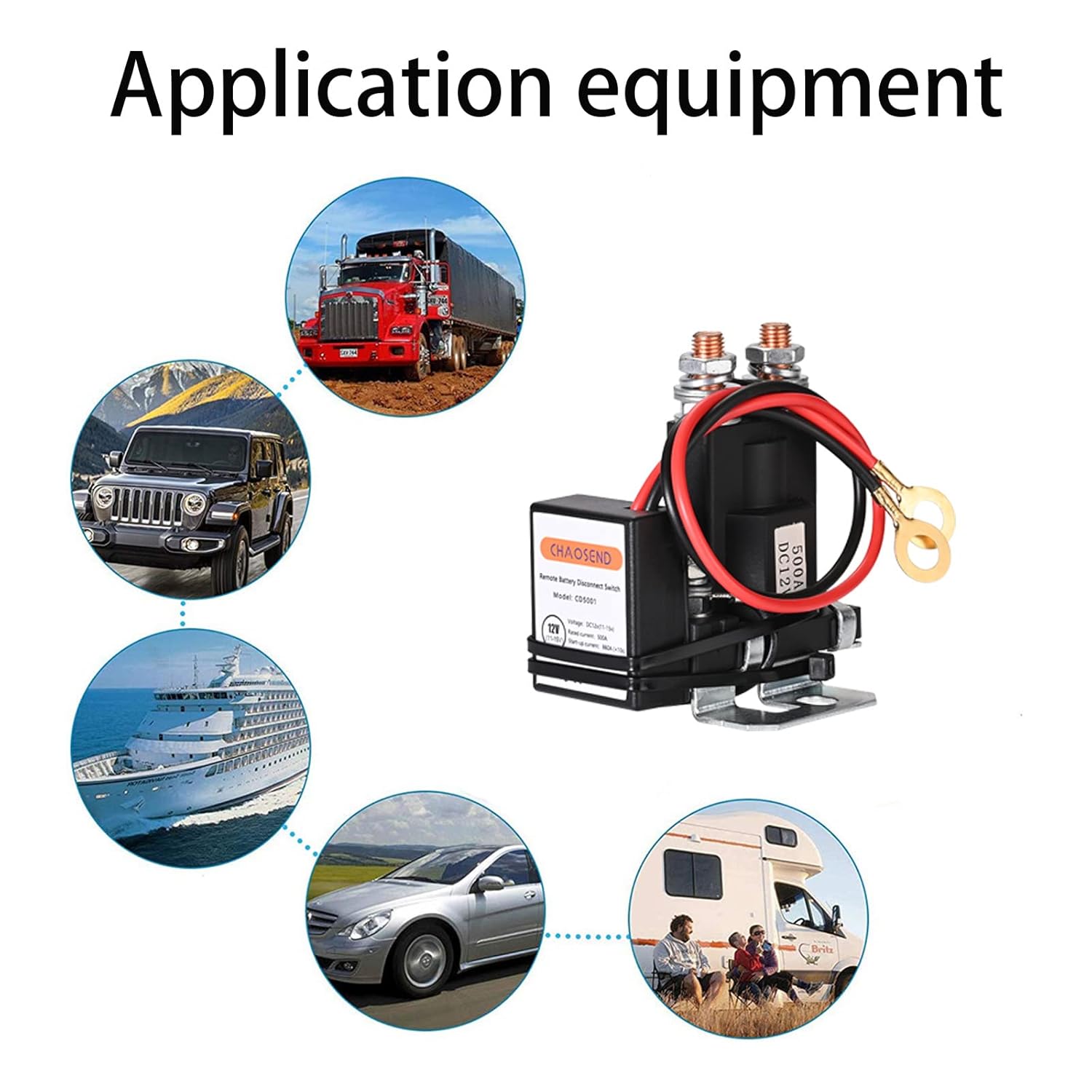 Buy CHAOSEND Car Battery Kill Switch Dc12v 500amp High Power with 2PCS