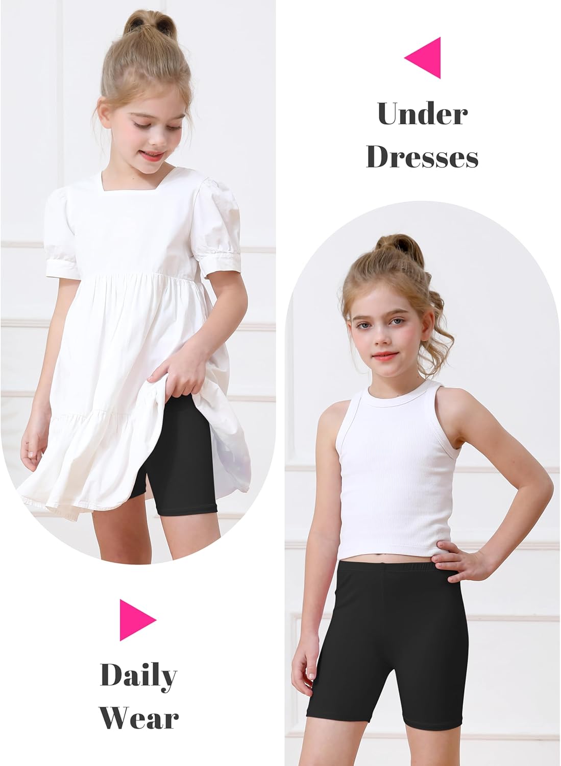 Resinta 6 Pack Girls Bike Shorts Under Dress Dance Cartwheel Shorts for Toddler Kids Summer Clothes Multicolor - Image 4