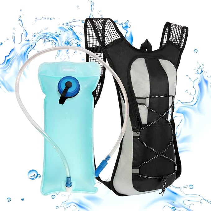 Hydration Pack Backpack, Water Backpack with 2L Water Bladder, Water