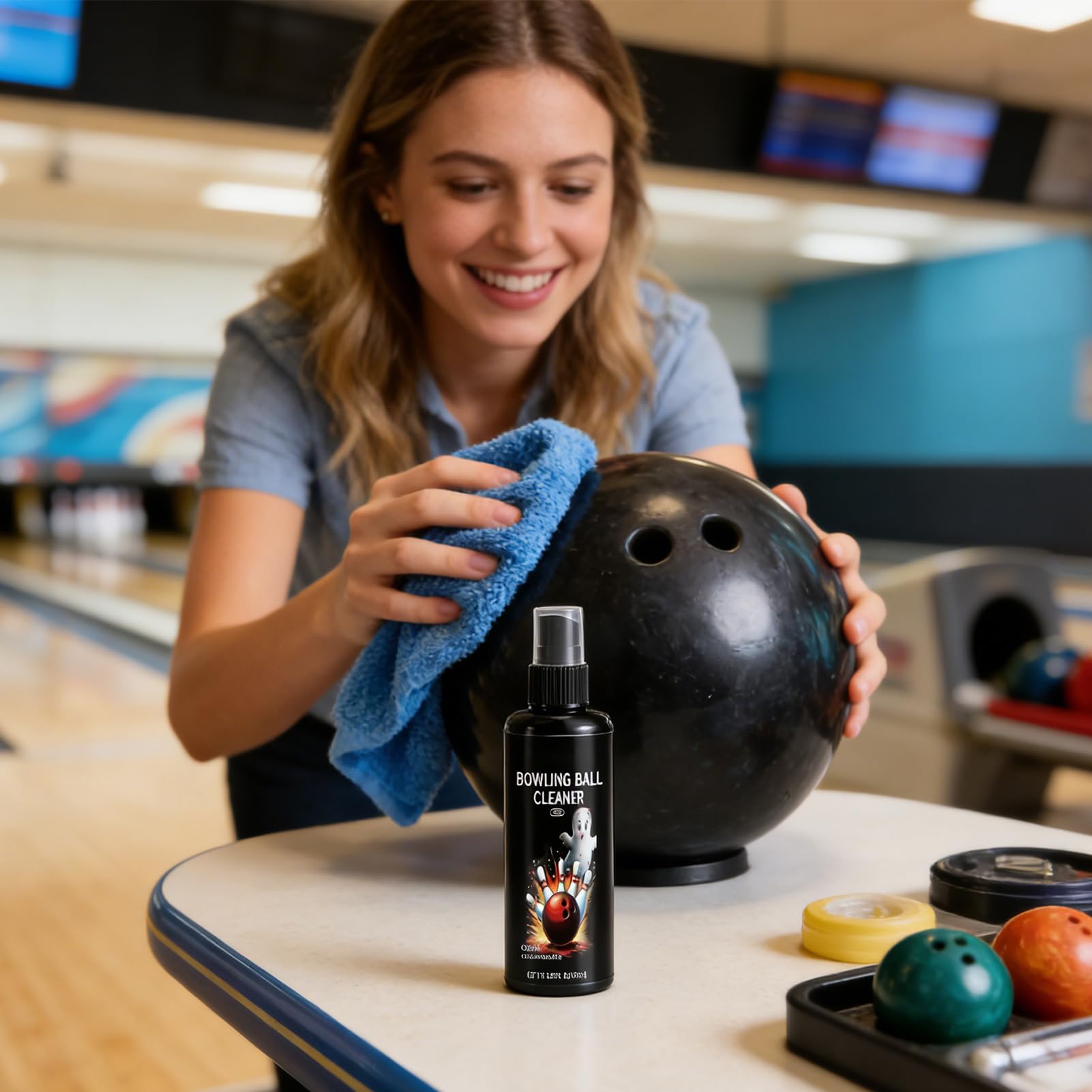 Spray Nettoyant pour Boule De Bowling - 100ml Produit d'entretien Portable pour Équipement Sportif - Set Nettoyant Bowling,Elimination des Traces d'Huile de Ceinture et