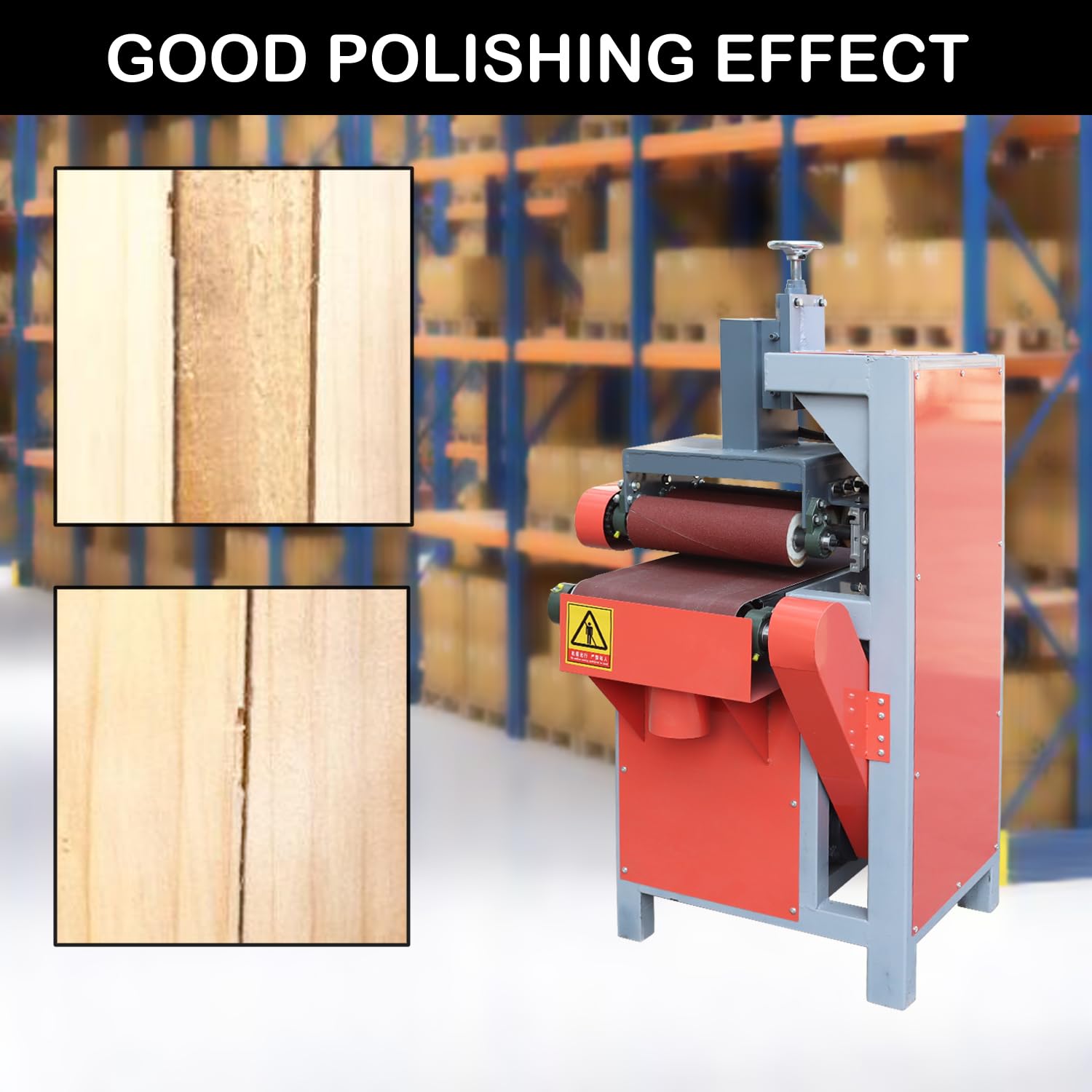 HayWHNKN Drum Sander Surface Polishing Machine Sand Belt Width 11.8INCH Wood Polishing Machine Machine 220V for Wood Metal Plastic Glass