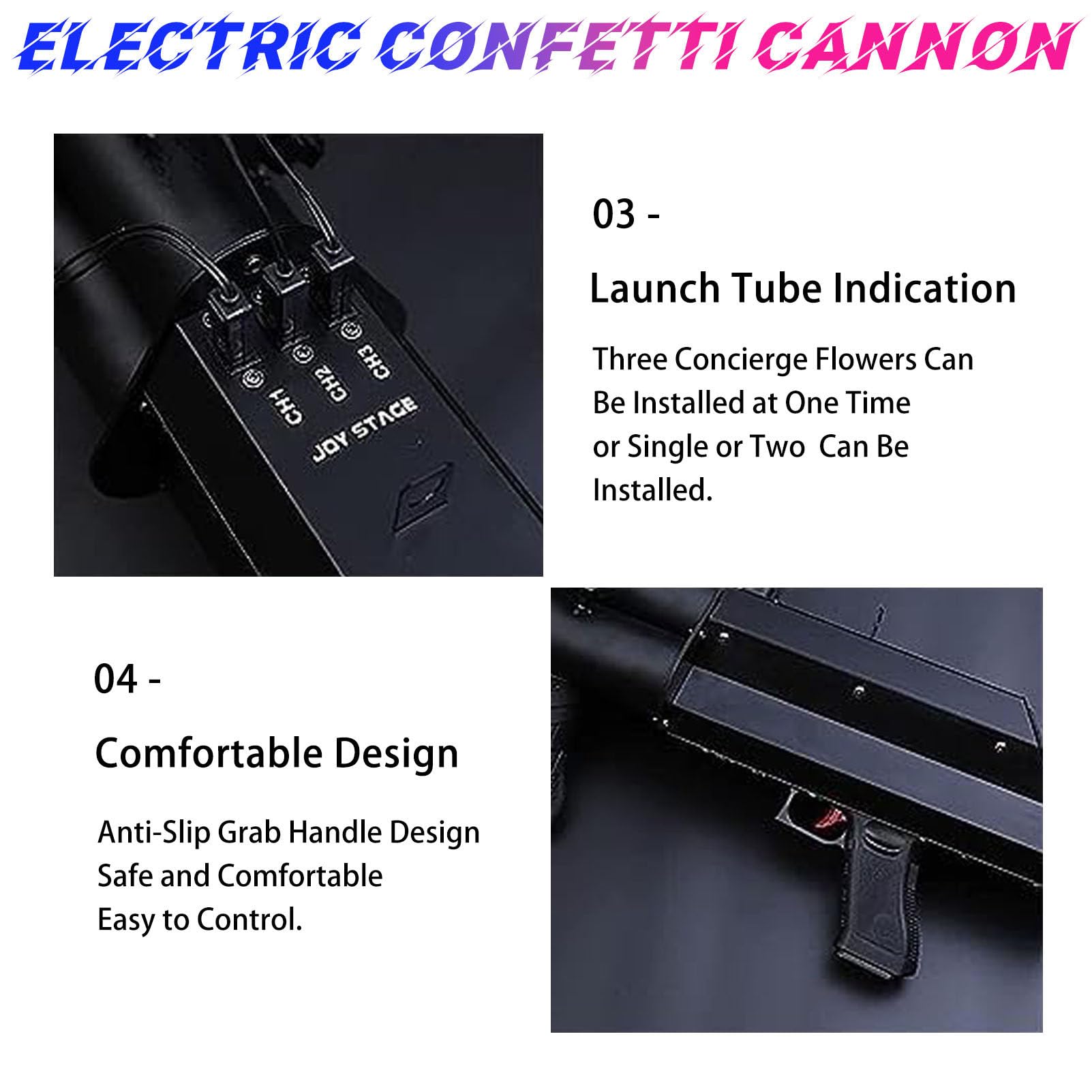CañóN EléCtrico De Confeti, CañóN Lanzador De Confeti InaláMbrico, Lanzador De Confeti, Tirador EléCtrico, para Fiesta, Club, Boda, Bar.