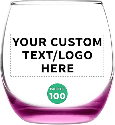Copas de vino personalizadas Mikonos sin tallo, 11.5 onzas, juego de 100, paquete personalizado a granel, cristalería de restaurante, perfectas para