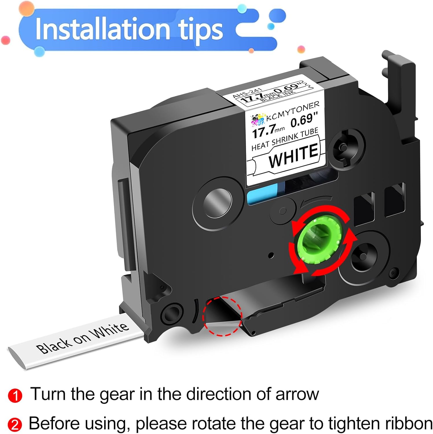 6 Pack Compatible for Brother Ptouch HSe-241 HS-241 AHS-241 17.7mm TZe White Heat Shrink Tube Label Tape for PT-E500 PT-E550W PT-D600 PT-P710BT P750W D800W, 3/4 inch x 4.9 feet