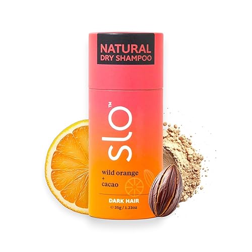 Slo Champú seco natural en polvo para cabello oscuro, todos los ingredientes naturales, vegano y libre de crueldad, mezcla sin talco, embalaje de