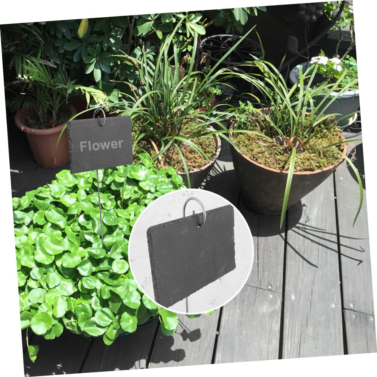 YARNOW Etichette per Piante in Ardesia, 12 Pezzi, Nere, Leggere e Facili da Scrivere, Accessori da Giardino per Aiuole e Parchi