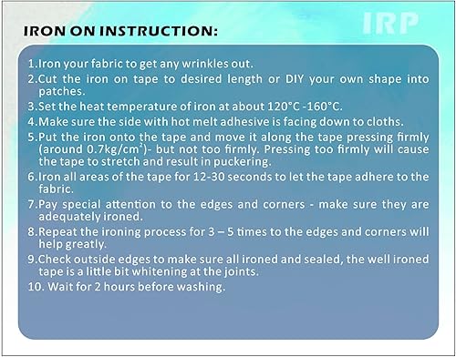 Miniatura 7 de LLPT IRP7605WT - Cinta de reparación para planchar, color blanco, 3 x 16.5 pies, cinta de parche de alta calidad que fusiona adhesivo duradero para