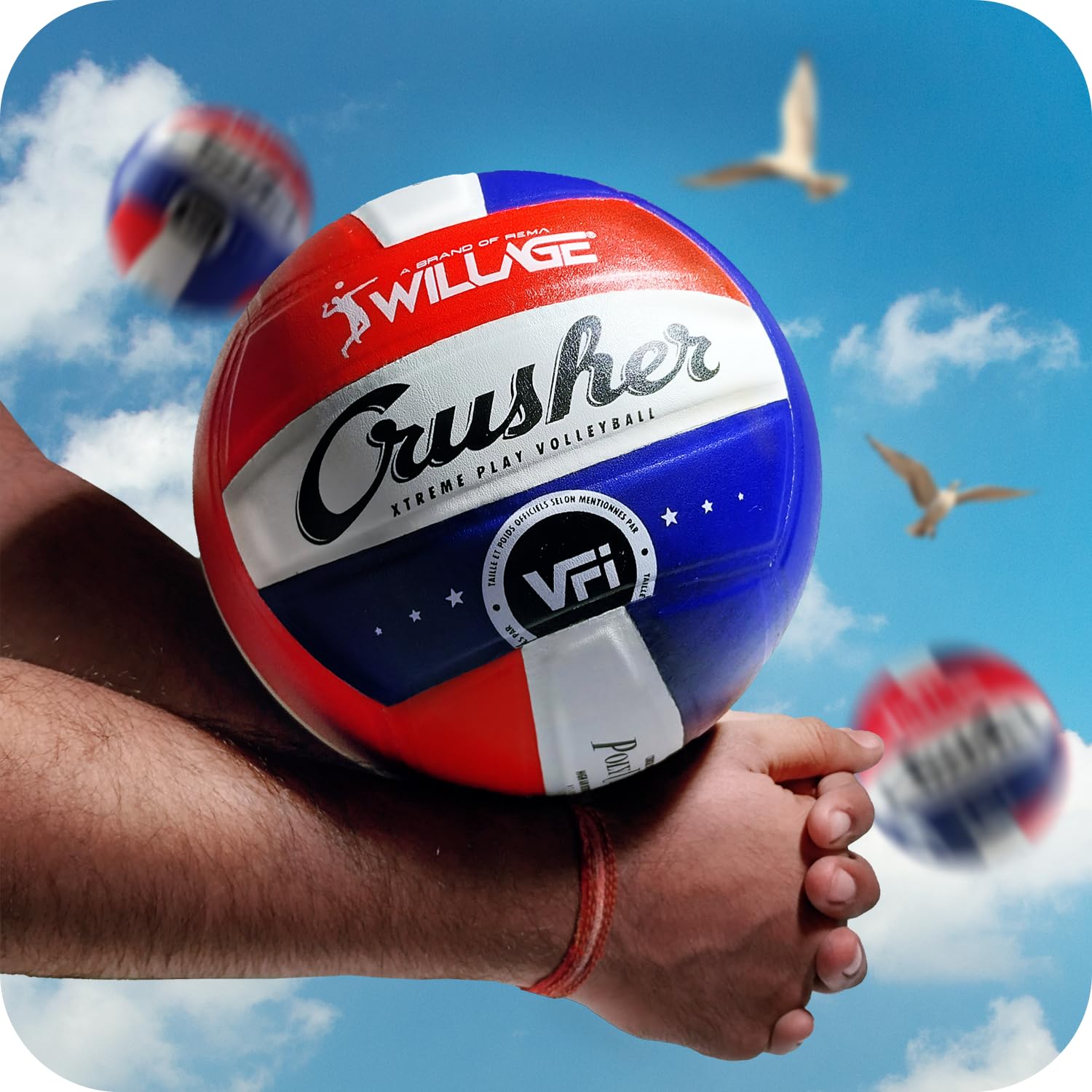 WILLAGE® Volleyball, Volleyball Ball, Indoor/Outdoor Training Volleyball | Crusher (Red-Blue Volleyball) (B0B6RVC35S) Amazon Price History, Amazon Price Tracker