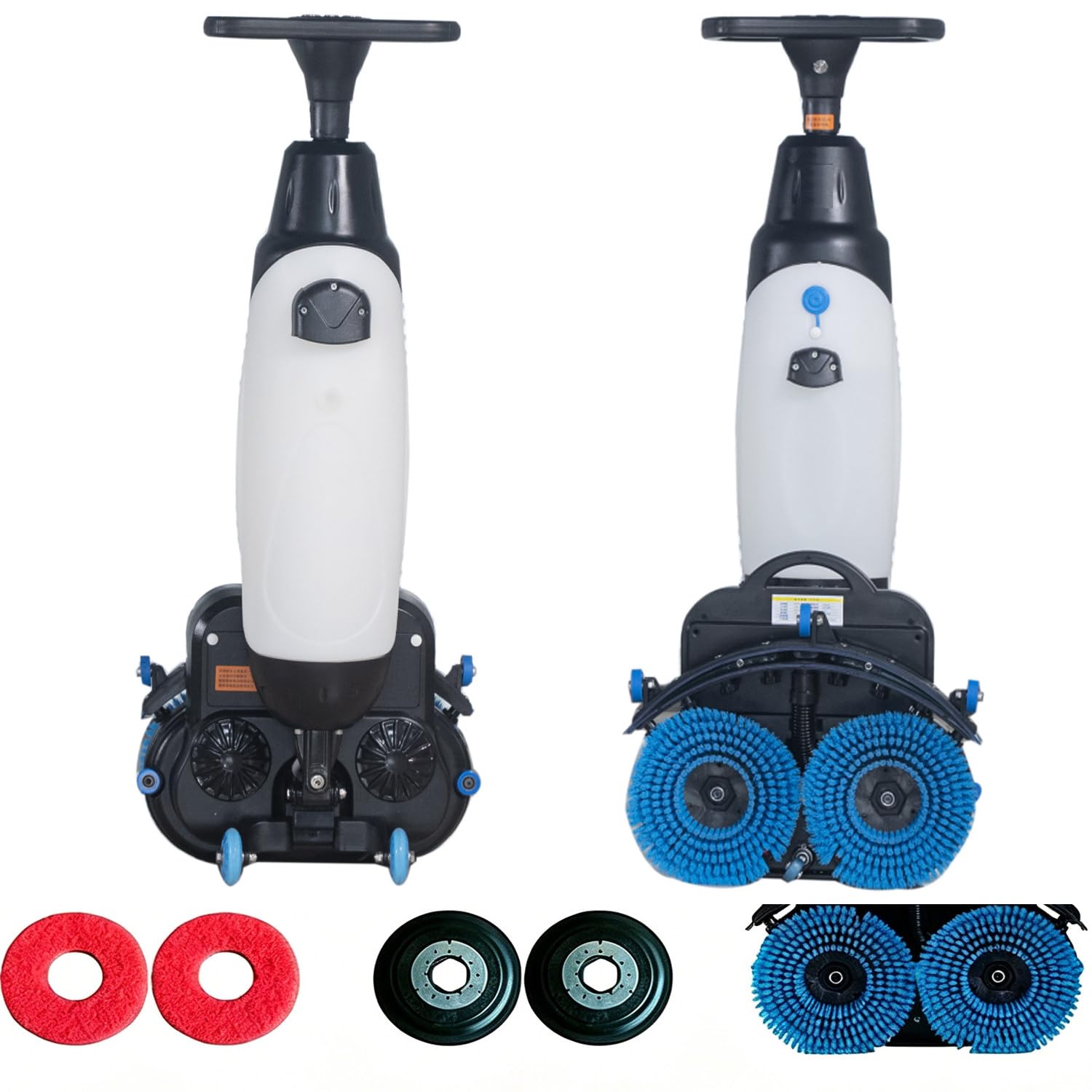 Cordless Automatic Floor Scrubber,90-120min Runtime 36v Lithium Battery Walk-Behind Floor Scrubber,17” Cleaning Width Commercial Floor Cleaning Machine for Tile,Concrete & Hardwood Floors White