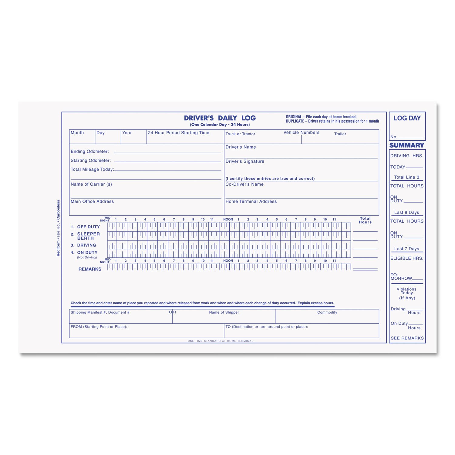 REDS5031NCL - Rediforme el registro diario del conductor