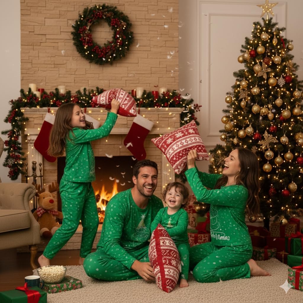 Radmire Matching Christmas Pajamas for Family Couples, XMAS Holiday PJs Sleepwear Set Long Sleeves and Pants - Image 3