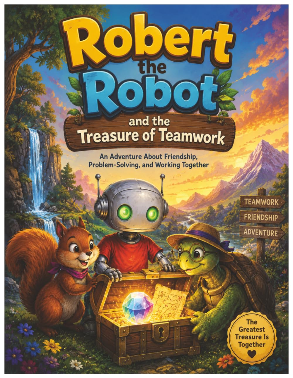 Robert the Robot and the Treasure of Teamwork: A Heartwarming Children's Adventure & Colouring Book About Friendship, Problem-Solving, and Working Together