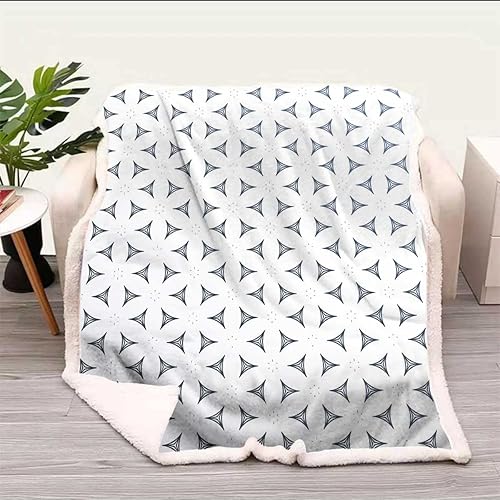 Miniatura 2 de Cobijas Calientes para Invierno - Cobijas Calientes para Invierno Geometría Celosía - Manta moderna gruesa suave y acogedora para sofá, cama, sofá,