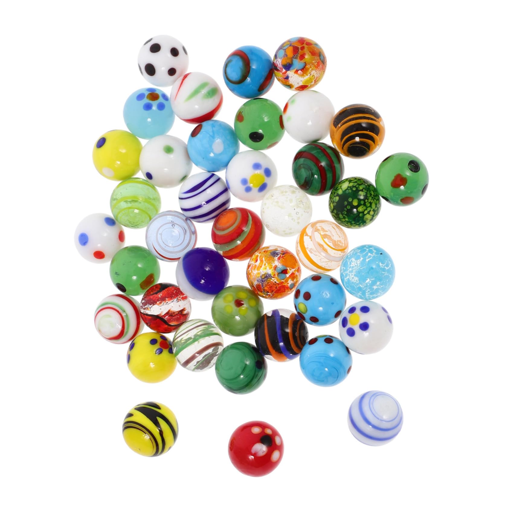 Toddmomy 38pcs Glass Marbles Round Garden Beads for Vase Fish Tank Butterfly Feeder Small Ornaments for Friends