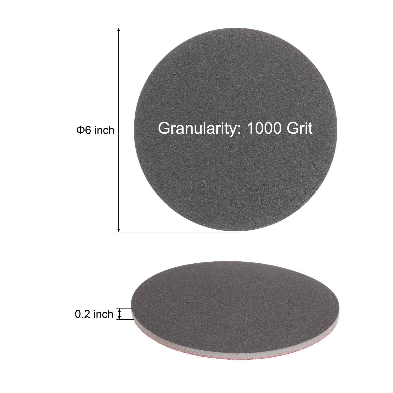 uxcell 20 esponjas de lijado de grano 1000 de 6 pulgadas, disco de lijado de esponja de velcro para lijadora orbital, esponja de uso húmedo/seco para coche, madera, yeso, metal, muebles de pulido