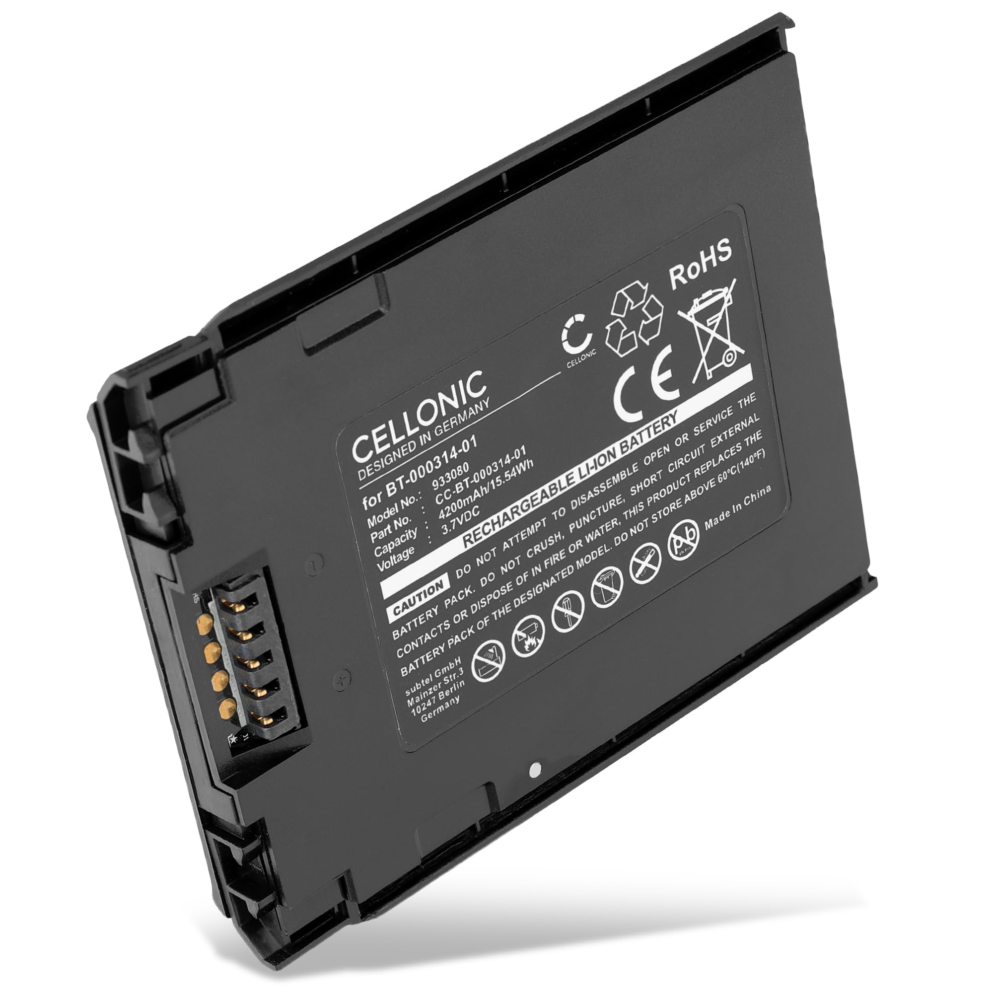 CELLONIC 1x Battery for Barcode Scanner Compatible with Zebra TC57, TC51, TC52, BT-000314-01 - (4200mAh, 3.7V)