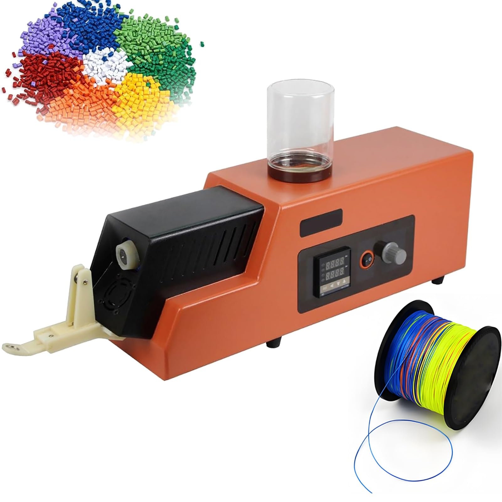 Macchina per estrusore a filamento, 120 W, per stampa 3D, estrusore con velocità regolabile, 1,75 mm e 3,00 mm, avvolgitore in fibra incluso