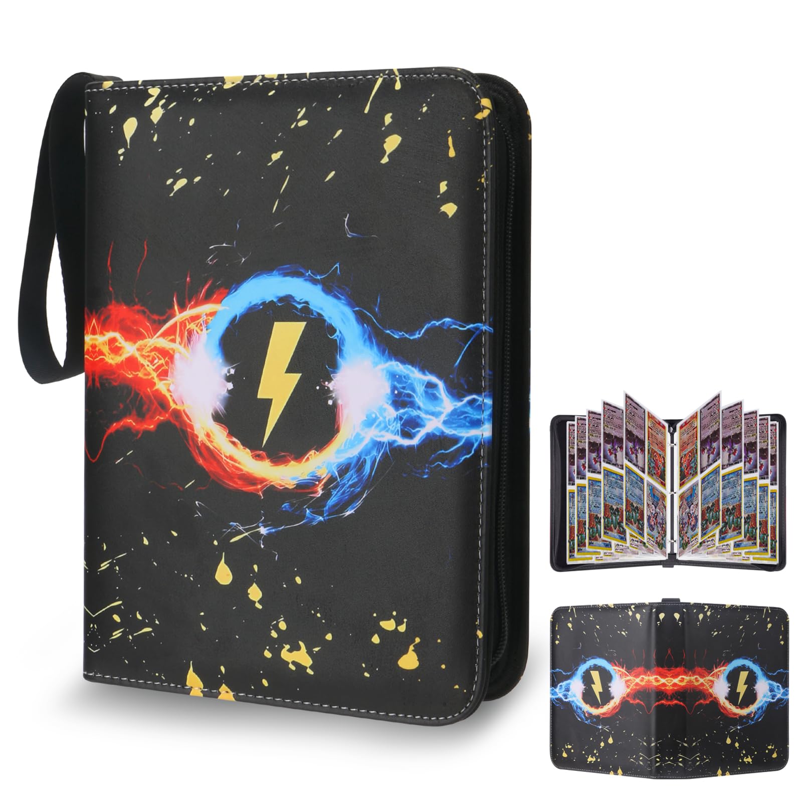 Álbumes de tarjetas coleccionables coleccionables, fundas protectoras para tarjetas coleccionables, carpeta de tarjetas de 4 bolsillos, funda para tarjetas de 400 bolsillos para TCG, tarjetas