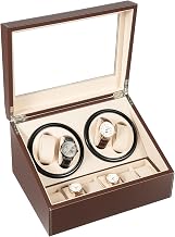 Automatic Two-Way Rotation Watch Winder with 4 Rotating Display Compartments and 6 Storage Compartments for Various Brands Mechanical Watches, Jewellery